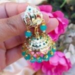 Bahar-Jadau-Jhumka-Earring-Blue-03 Bahar Jadau Jhumka Earring Blue
