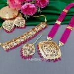 Pink Jadau Bani Necklace Set