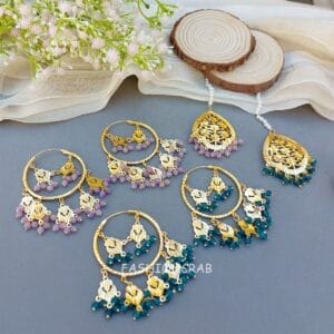 Jasleen Punjabi Earring with Tikka Set of 2