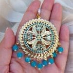 Noor Jadau Earrings Blue