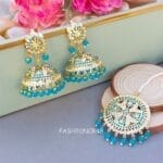 Noor Jadau Earrings Blue