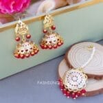 Bahar-Jadau-Jhumka-Earring-Pink Bahar Jadau Jhumka Earring Pink