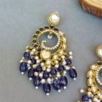 Aavya Chandbali Earrings Blue