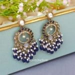 Aavya Chandbali Earrings Blue