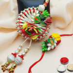 Colorful Gota Patti Lumba Rakhi Set