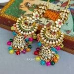 Devi Earrings with Chain Multicolor