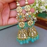 Eshita Earrings with Chain Blue