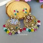 Geet-Kundan-Chandbali-Earrings-Multicolor-02 Geet Kundan Multicolor Chandbali Earrings
