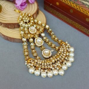 Ifra Kundan Passa for Bride White