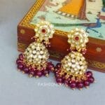 Khushbu-Kundan-Jhumka-Wine-01 Khushbu Kundan Jhumka Wine
