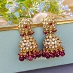 Khushbu-Kundan-Jhumka-Wine Khushbu Kundan Jhumka Wine