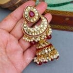 Meera Maroon Kundan Jhumka