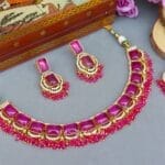 Pink-Necklace-and-Earring-Set-02 Pink Necklace and Earring Set