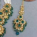 Sanya Peacock Blue Choker Set