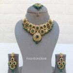 Sanya Peacock Blue Choker Set