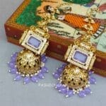 Sophia-Big-Kundan-Jhumka-Lavender-01 Sophia Big Kundan Jhumka - Lavender