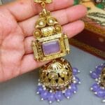 Sophia-Big-Kundan-Jhumka-Lavender-02 Sophia Big Kundan Jhumka - Lavender