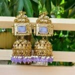 Sophia-Big-Kundan-Jhumka-Lavender-05 Sophia Big Kundan Jhumka - Lavender