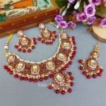 Vasundhara Maroon Jewellery Set
