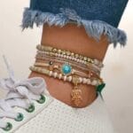 6 Pcs Set Hand Charm Bracelet-Anklet