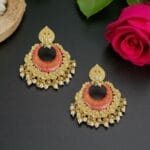 Big Pink Kundan Earrings