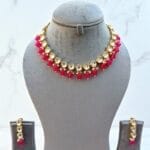 Dark Pink Kundan Necklace