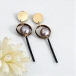 Golden Round Drop Earring