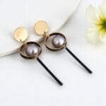 Golden Round Drop Earring
