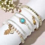 6 Pcs Set Hand Charm Bracelet-Anklet
