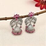 Kareena Brass Earrings Pink