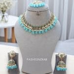 Katyayani Mirror Jewellery Set - Light Blue