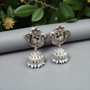 Oxidised Peacock Earrings