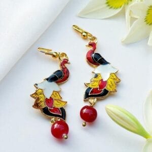 Peacock Meenakari Earring for Office