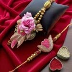 Pink Flower Lumba Rakhi Set