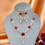 Radhika Red AD Jewellery Set
