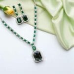 Rosy AD Jewellery Set - Green