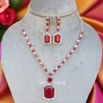 Rosy Pink AD Jewellery Set