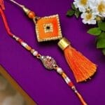 Shree Rakhi with Orange Tassel Lumba