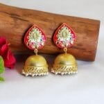 Alia Pink Meenakari Jhumka Earrings