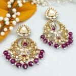 Falak-Earrings-for-Wine-Saree-06 Falak Earrings for Wine Saree