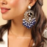 Aavya Chandbali Earrings Blue