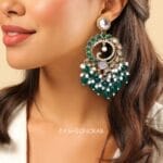 Aavya Chandbali Earrings Green