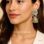 Adaa Jhumka Earrings - Grey