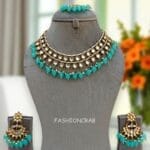 Blue Pearl Kundan Set for Anniversary Gift