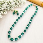 Green White Pearl Set with Earrings