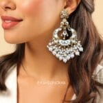 Gunjan Kundan Earrings White