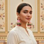 Heavy Earrings - Pink Jhumka