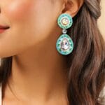 Inaya Kundan Earrings - Blue