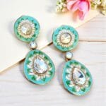 Inaya Kundan Earrings - Blue