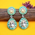 Inaya Kundan Earrings - Blue